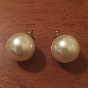 Faux Pearl Ball Earrings
